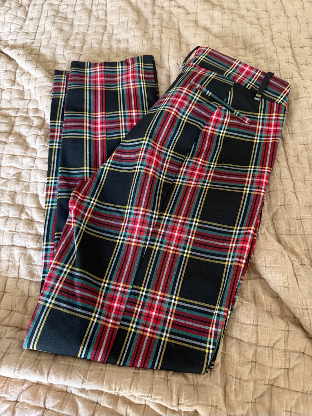 J. Crew Black Tartan Plaid Straight-Leg Pants - Picture 3 of 3